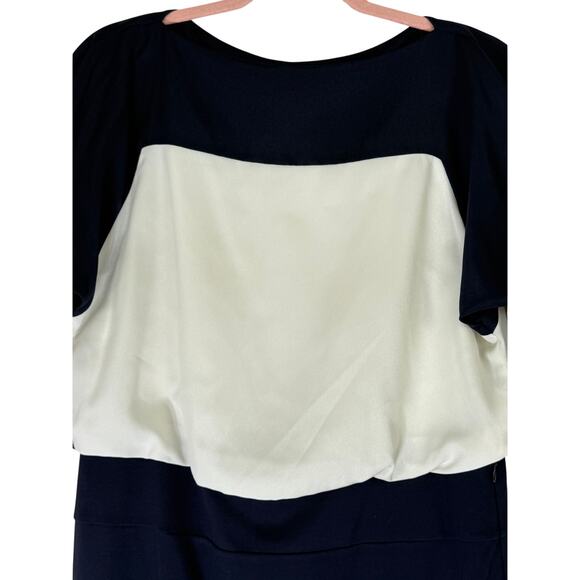Loft Black & White Color Block Dolman Sleeves Blouson Mini Dress Career Size 4P - Picture 2 of 10